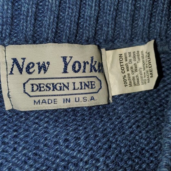 VTG 90s New Yorker Cable Knit Argyle Sweater Textured Colorblock Jester Diamond - Picture 7 of 7